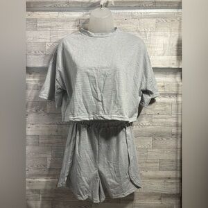 Striped Gray Two-Piece Set